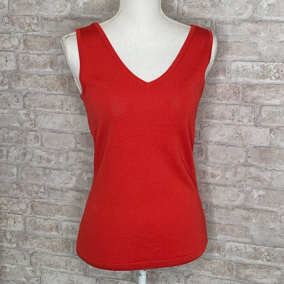 Talbots Sweaters - Talbots orange v-neck sleeveless sweater size S